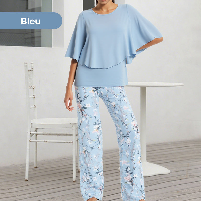 đ„ Ensemble pantalon imprimĂ© et top Ă col ras du cou