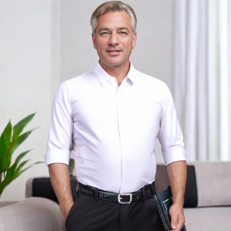 Chemise HabillĂ©e Extensible Infroissable pour Hommesđ„ăAucun repassage requisăđ„