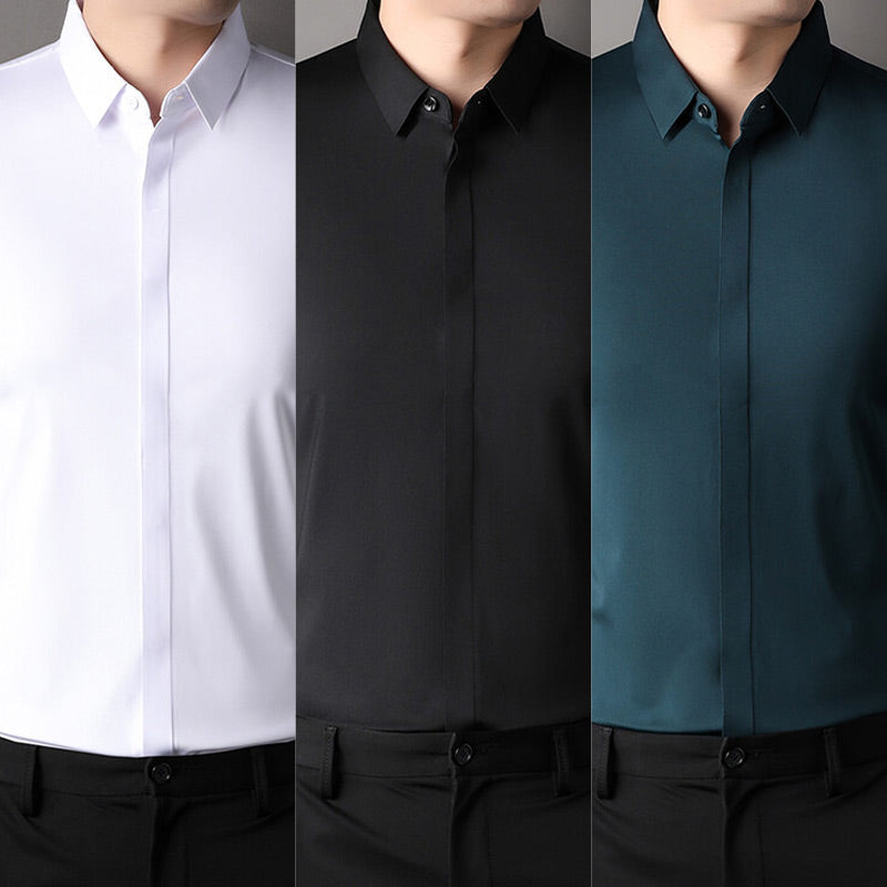 Chemise HabillĂ©e Extensible Infroissable pour Hommesđ„ăAucun repassage requisăđ„