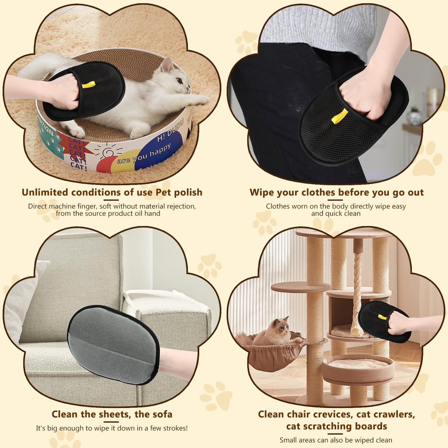 ✨️ Gants antistatiques pour l'épilation des animaux de compagnie