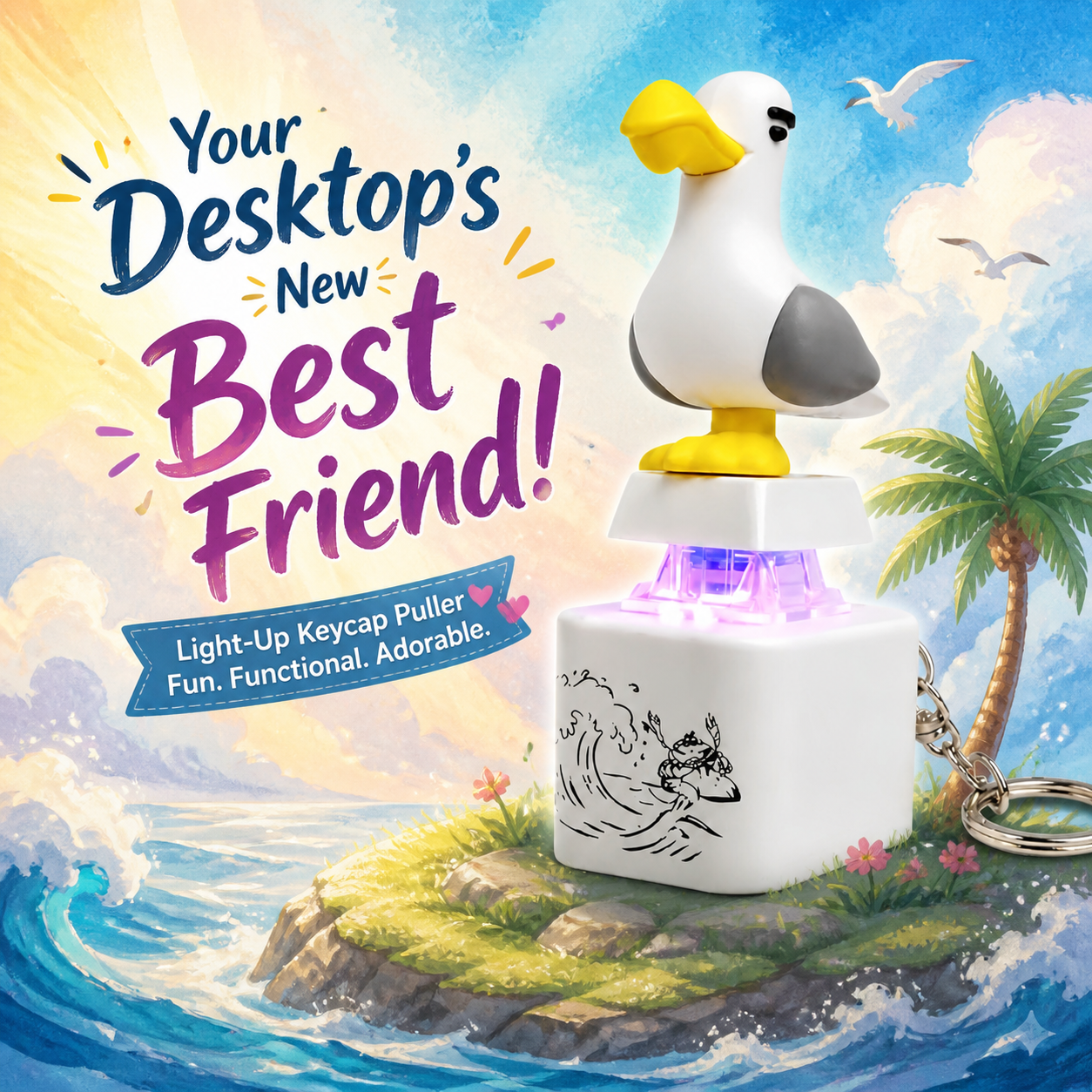 Porte-clés électronique lumineux activé par la voix Mine Bird