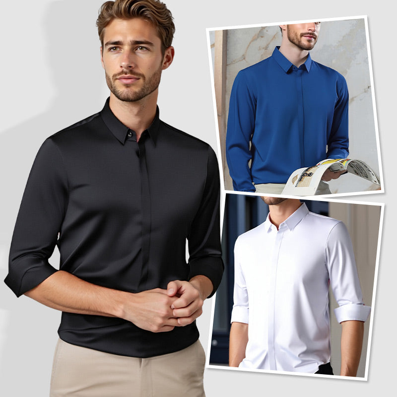 Chemise HabillĂ©e Extensible Infroissable pour Hommesđ„ăAucun repassage requisăđ„