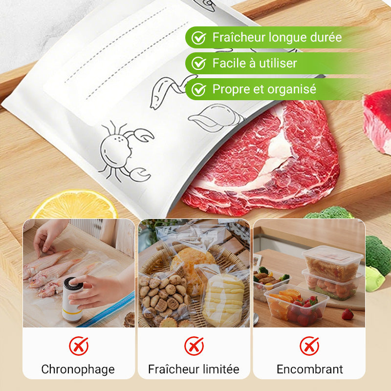 🥢Sac de Conservation en Aluminium Reutilisable et Fermable🌍Parfait pour Stocker et Protéger Vos Aliments!🌿
