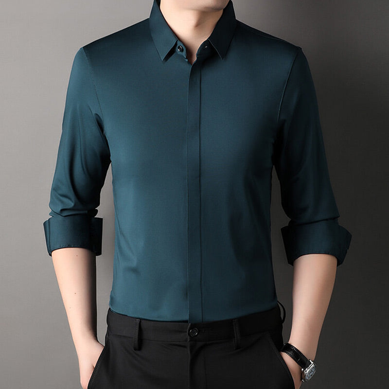 Chemise HabillĂ©e Extensible Infroissable pour Hommesđ„ăAucun repassage requisăđ„