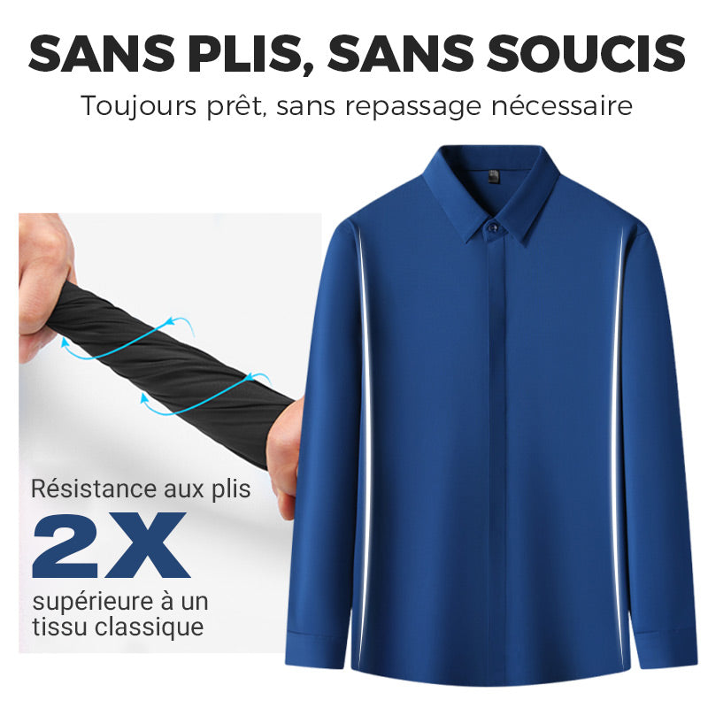 Chemise HabillĂ©e Extensible Infroissable pour Hommesđ„ăAucun repassage requisăđ„