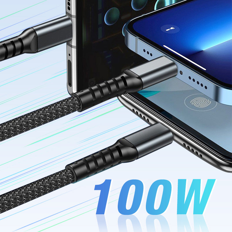 🔥2025 Ventes Chaudes🔥Chargement super rapide 100w, câble de données transparent 3-en-1