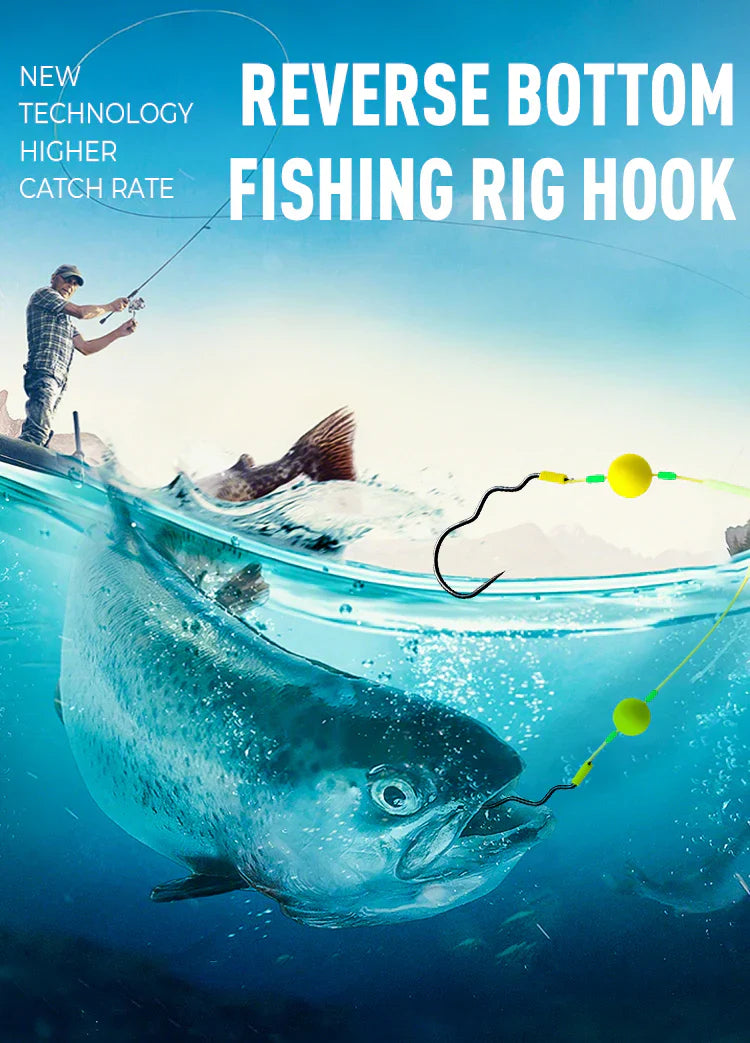🎣⚡ Montage de fond inversé à double hameçon ! La version améliorée augmente le taux de ferrage de 50 % – dites adieu aux accrocs ! 🎣