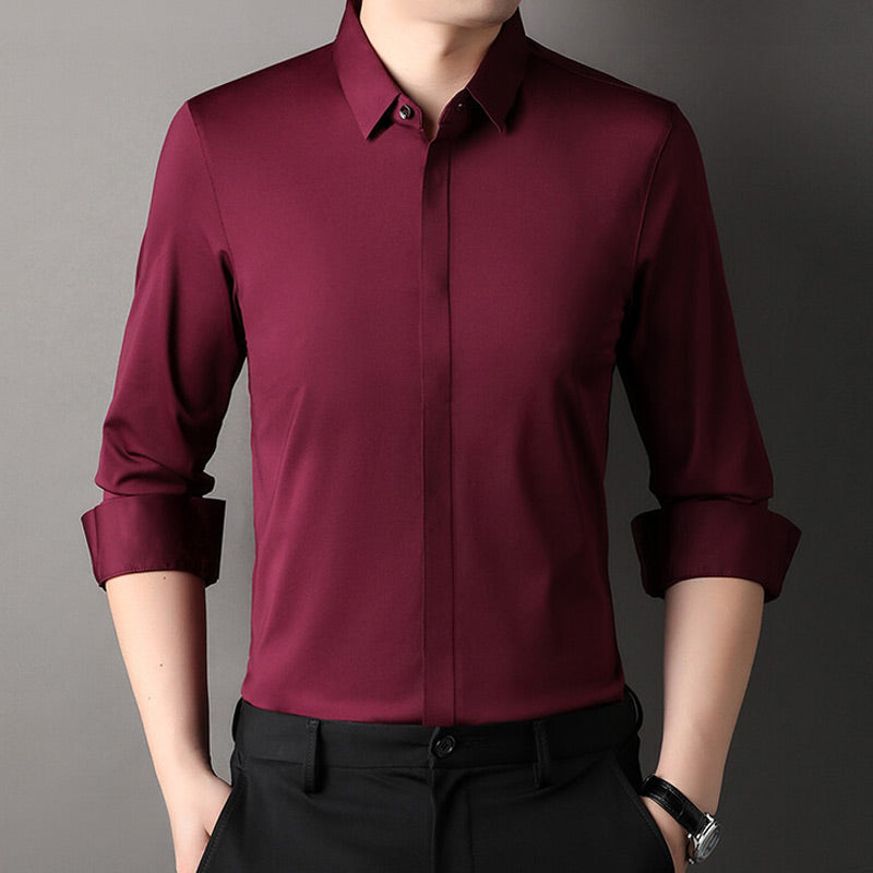 Chemise HabillĂ©e Extensible Infroissable pour Hommesđ„ăAucun repassage requisăđ„