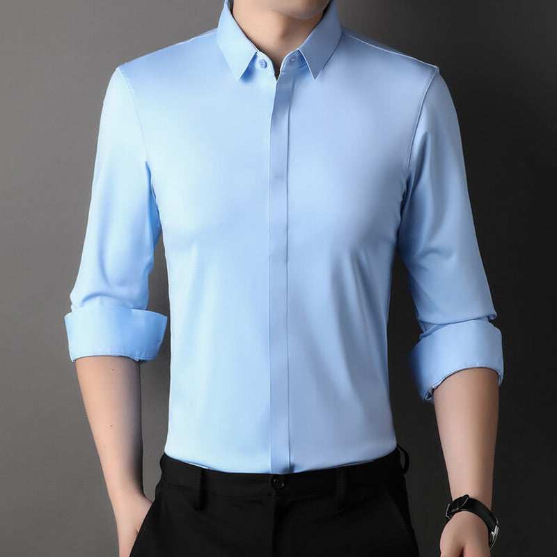 Chemise HabillĂ©e Extensible Infroissable pour Hommesđ„ăAucun repassage requisăđ„