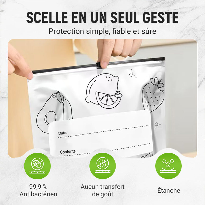 🥢Sac de Conservation en Aluminium Reutilisable et Fermable🌍Parfait pour Stocker et Protéger Vos Aliments!🌿