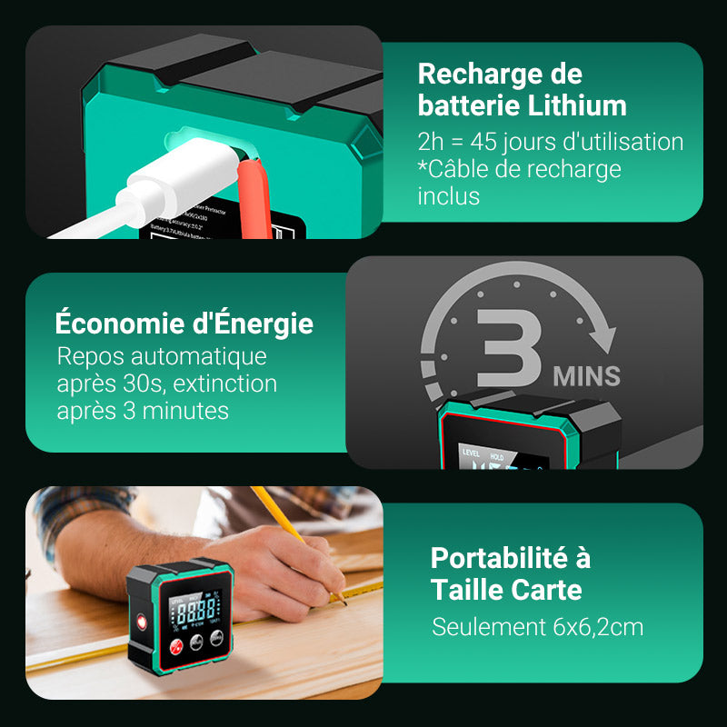 📢🔧Vente à chaud 50% de réduction🔥Détecteur d'angle numérique magnétique avec laser électronique