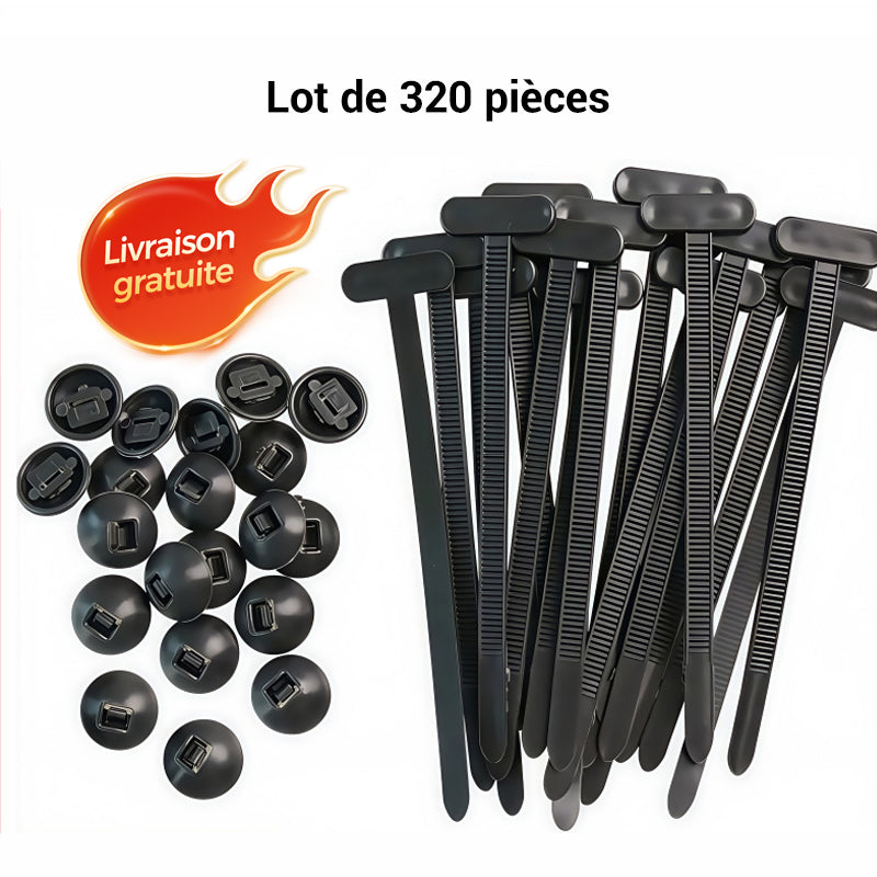 🧷 50% DE RÉDUCTION ! ✨ Boucle de Cravate Câble Universelle - Fixation Solide et Discrète pour Câbles de Bureau/Maison, Lot de 5 📏📦