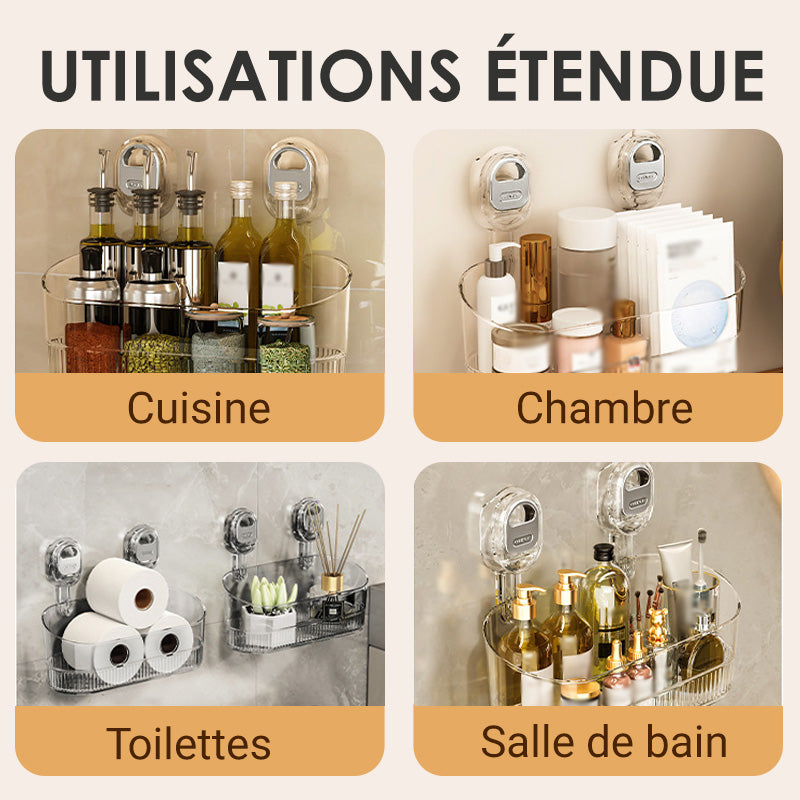 🔥50 % de réduction🔥Support de rangement à ventouses avec trou de drainage