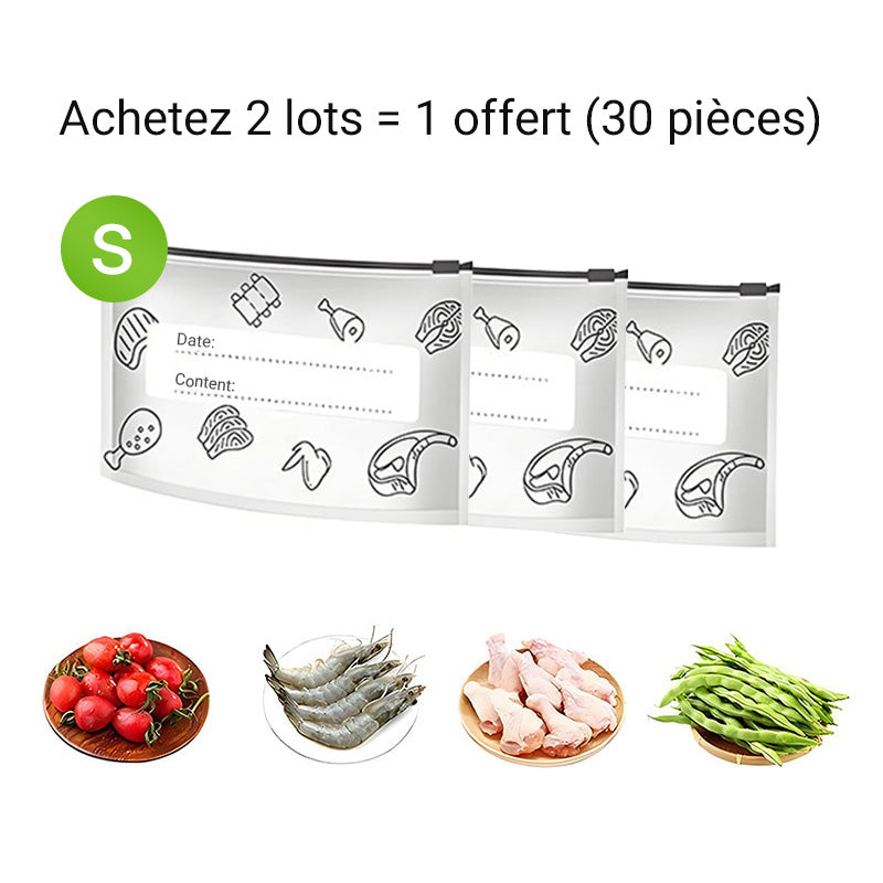 🥢Sac de Conservation en Aluminium Reutilisable et Fermable🌍Parfait pour Stocker et Protéger Vos Aliments!🌿
