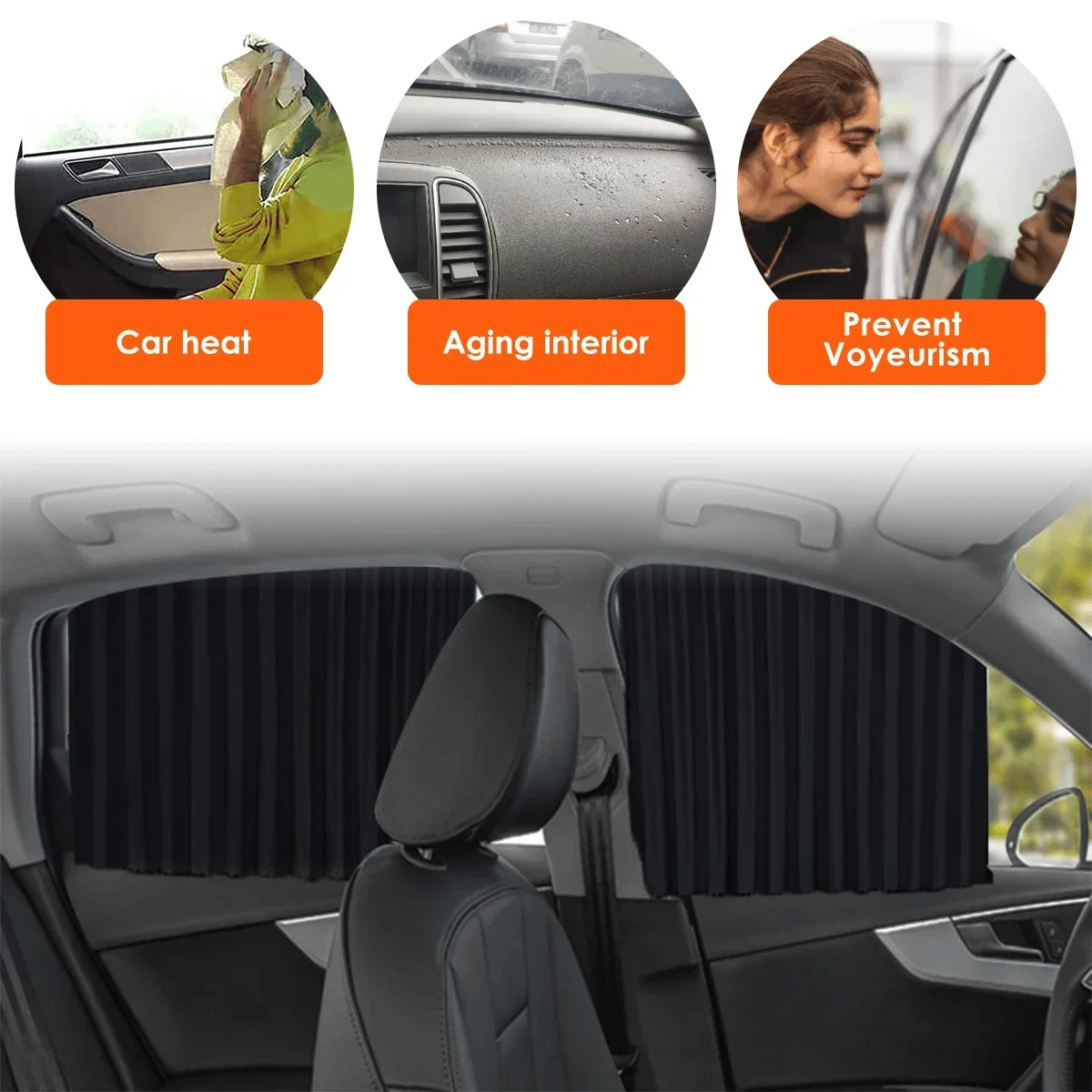 🌥️🔥 Pare-soleil magnétique universel pour vitres latérales de voiture 🚗