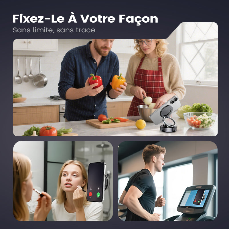 🔥Achetez plus économisez plus 🔄Support Téléphone Magnétique sous Vide Réglable à 360°📱🚗