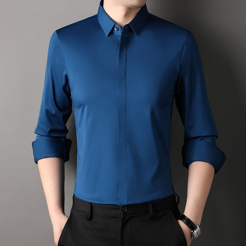 Chemise HabillĂ©e Extensible Infroissable pour Hommesđ„ăAucun repassage requisăđ„
