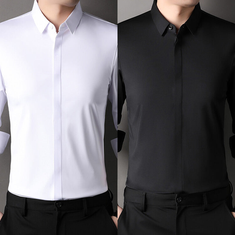 Chemise HabillĂ©e Extensible Infroissable pour Hommesđ„ăAucun repassage requisăđ„