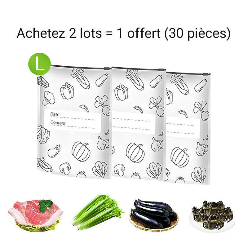 🥢Sac de Conservation en Aluminium Reutilisable et Fermable🌍Parfait pour Stocker et Protéger Vos Aliments!🌿