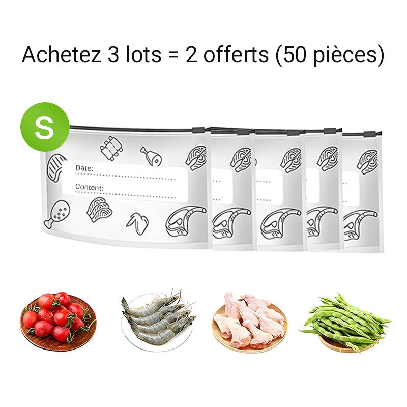 🥢Sac de Conservation en Aluminium Reutilisable et Fermable🌍Parfait pour Stocker et Protéger Vos Aliments!🌿