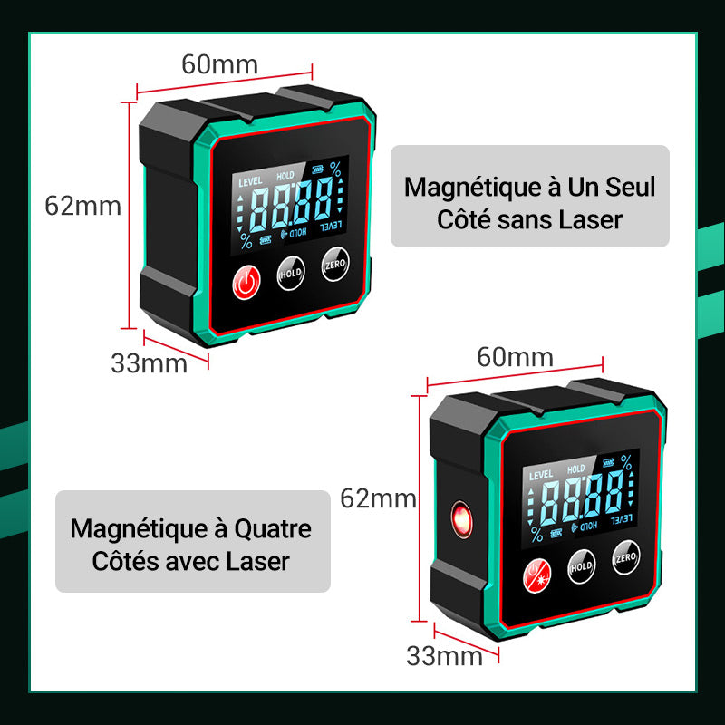 📢🔧Vente à chaud 50% de réduction🔥Détecteur d'angle numérique magnétique avec laser électronique