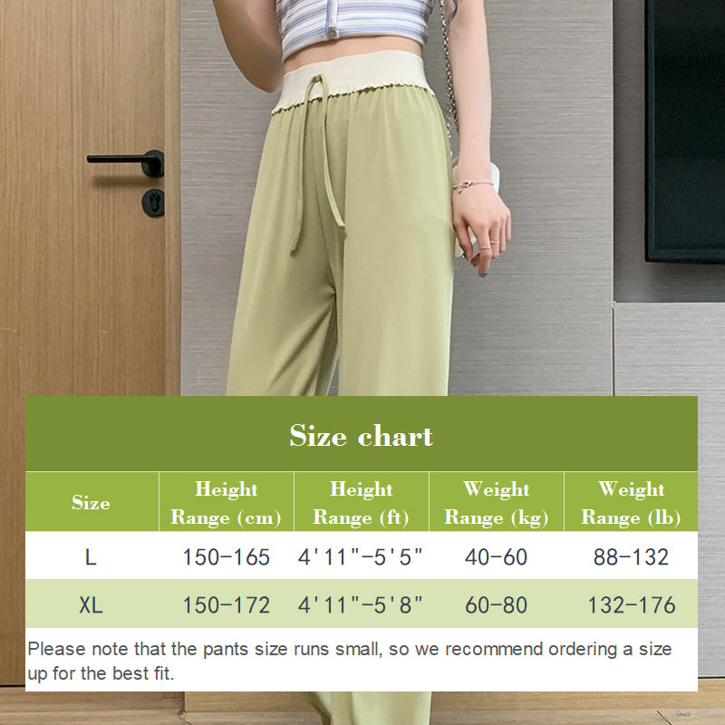 Pantalon à Taille Élastique et Jambes Larges pour Femme