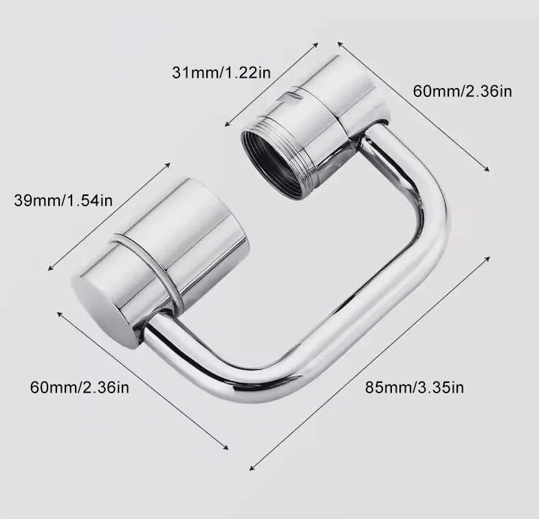 Rallonge d’aérateur de robinet universel rotatif à 1080°