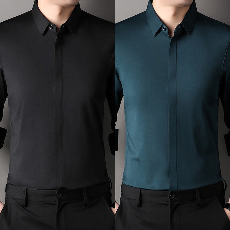 Chemise HabillĂ©e Extensible Infroissable pour Hommesđ„ăAucun repassage requisăđ„