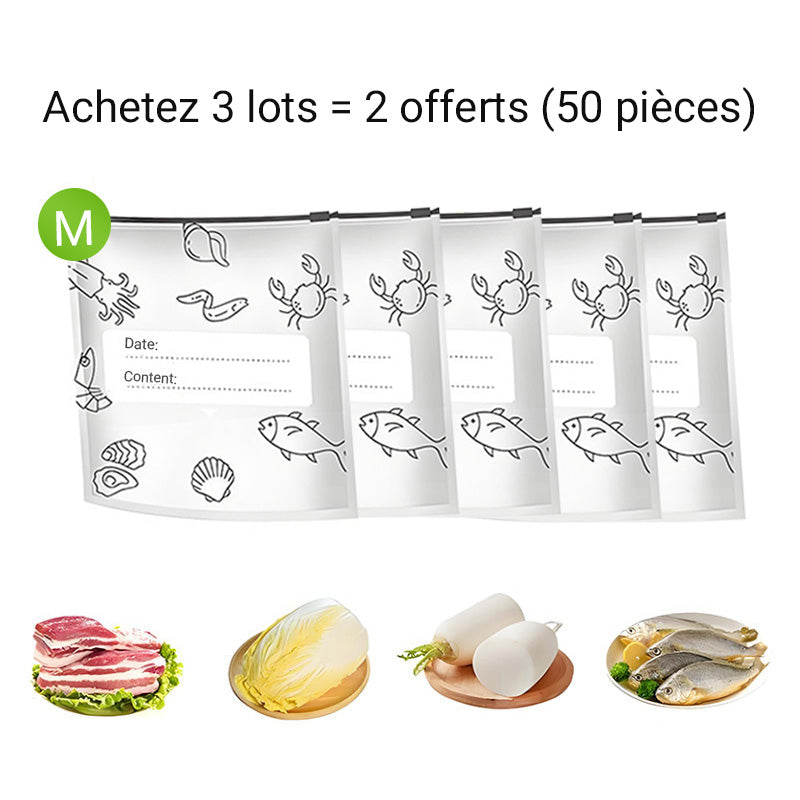 🥢Sac de Conservation en Aluminium Reutilisable et Fermable🌍Parfait pour Stocker et Protéger Vos Aliments!🌿