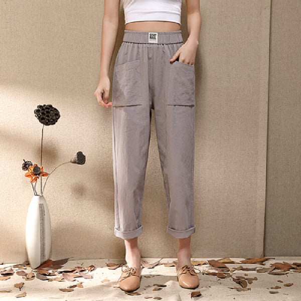 👖🌸 PROMO -50% ! Pantalon Ample Femme Léger et Fluide – Taille Haute Élastique, 75% Coton, 6 Couleurs (M-4XL)