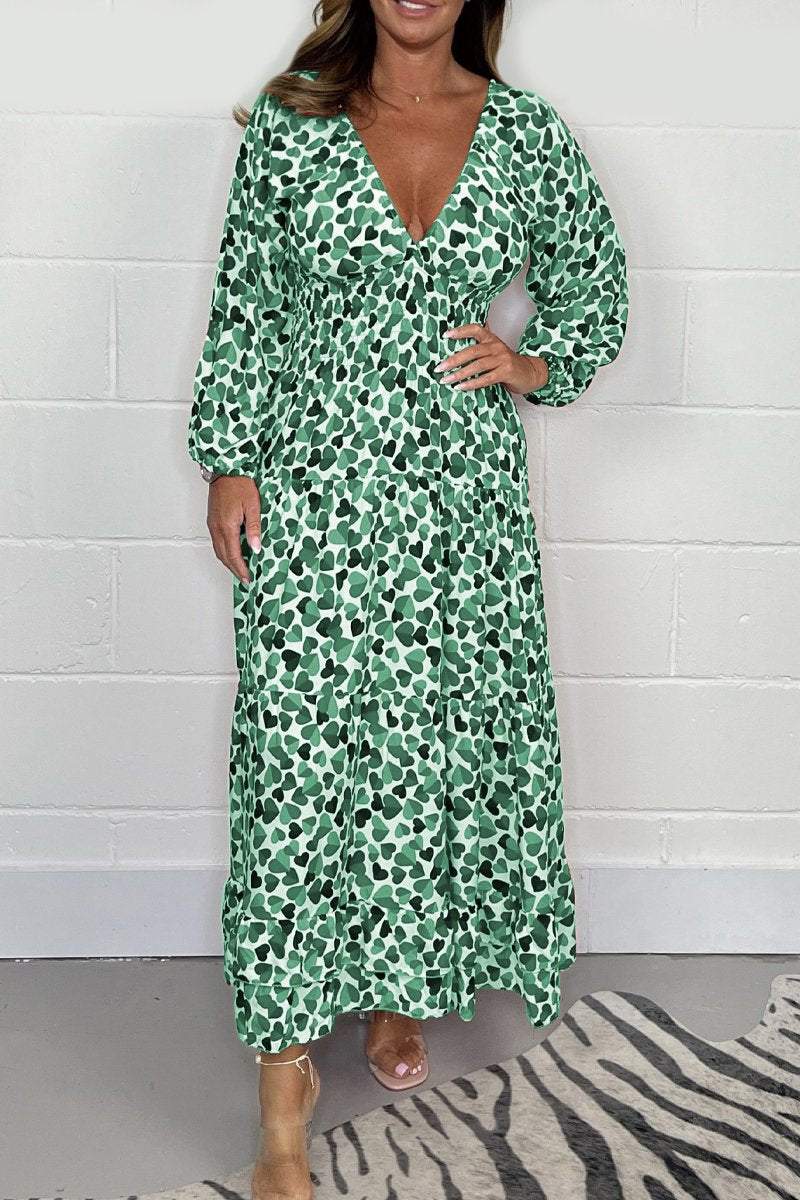 🔥Offre promotionnelle à moitié prix💕Sexy robe décolleté plongeant pour femmes imprimées💃