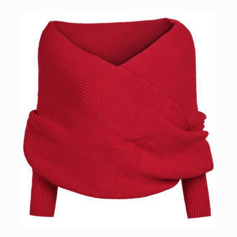 Écharpe Tricotée avec Manches pour Femme