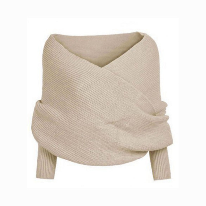 Écharpe Tricotée avec Manches pour Femme