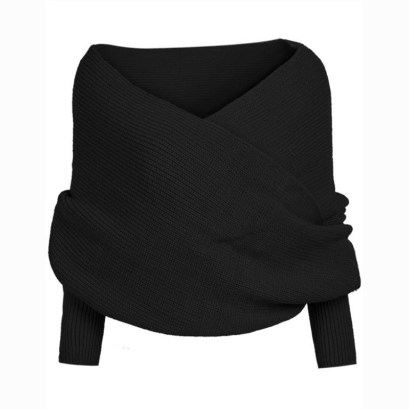 Écharpe Tricotée avec Manches pour Femme