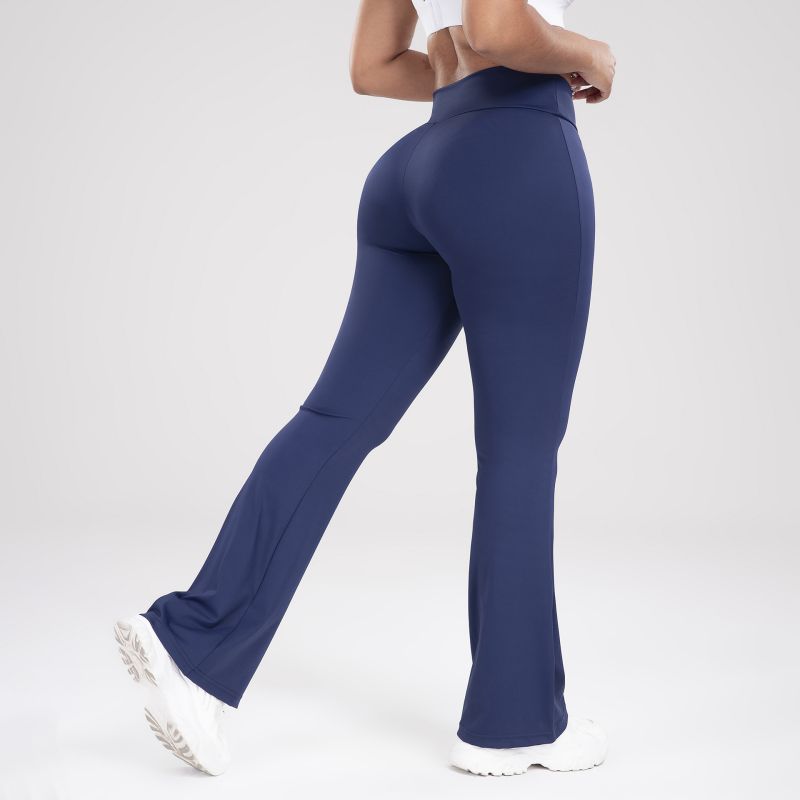 Pantalon évasé taille haute pour femmes, très extensible