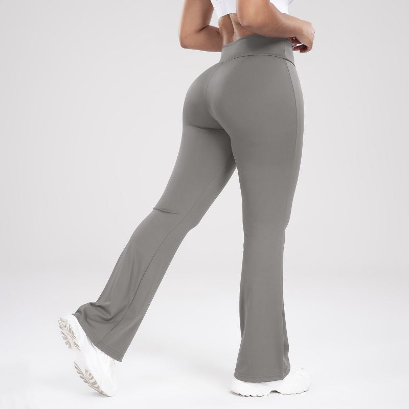 Pantalon évasé taille haute pour femmes, très extensible