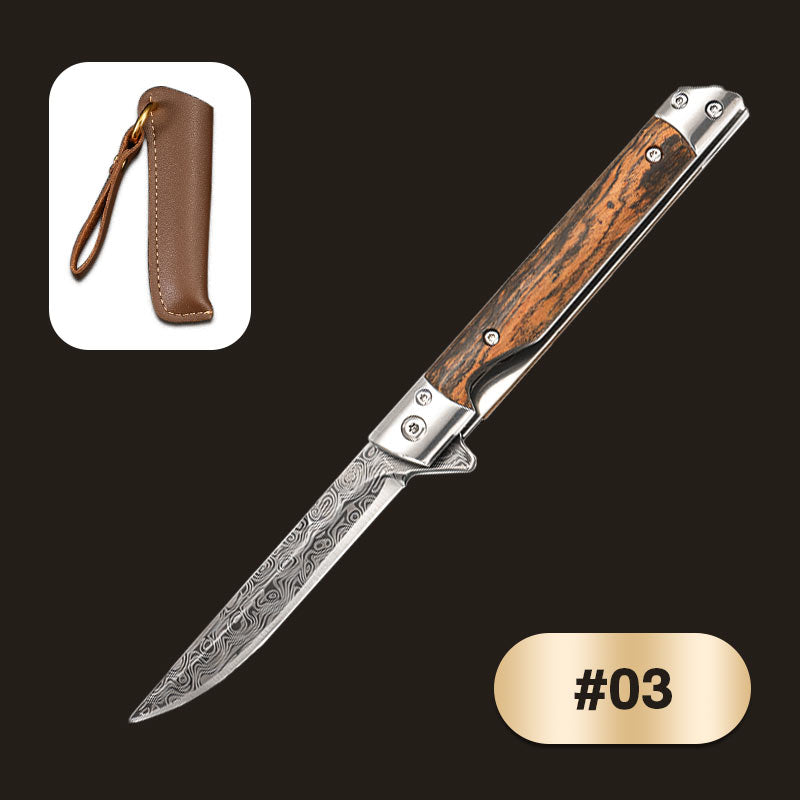 🔥🗡️Couteau pliant avec manche en bois pour le travail, la randonnée et le camping⛺