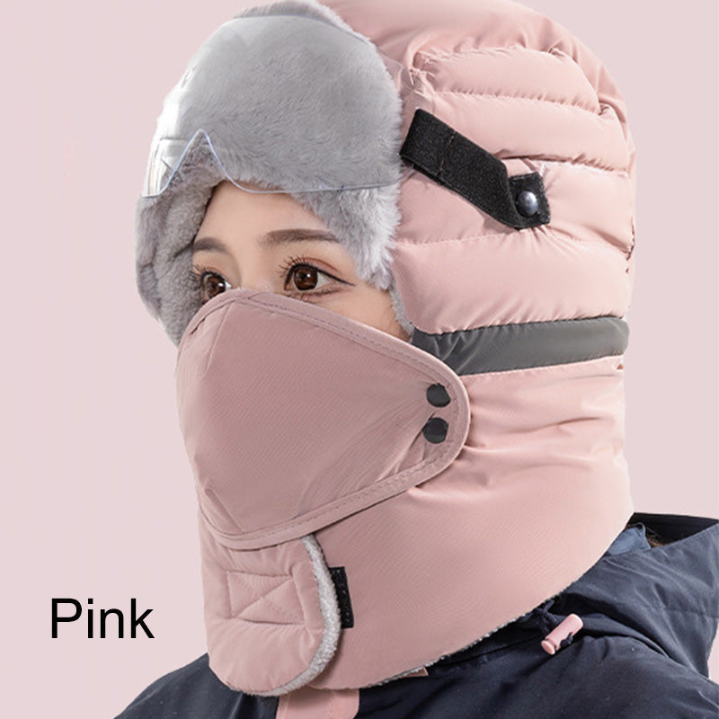 Bonnet chaud et coupe-vent pour femmes avec masque facial