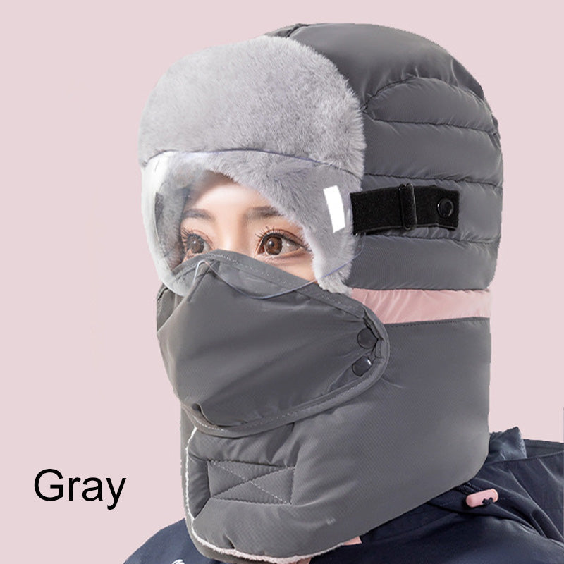 Bonnet chaud et coupe-vent pour femmes avec masque facial