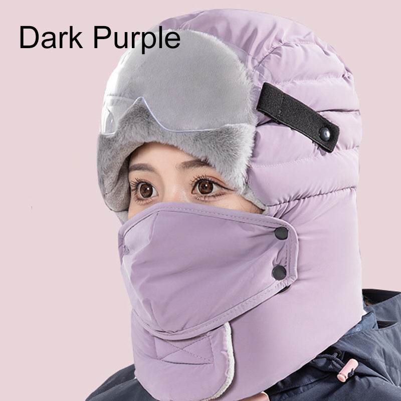 Bonnet chaud et coupe-vent pour femmes avec masque facial