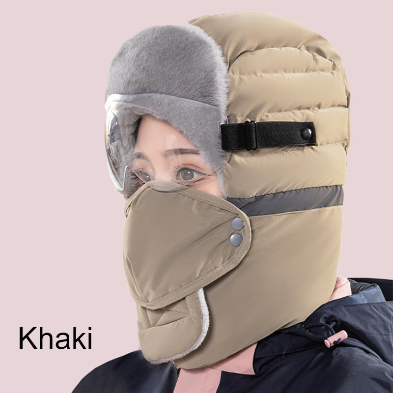 Bonnet chaud et coupe-vent pour femmes avec masque facial