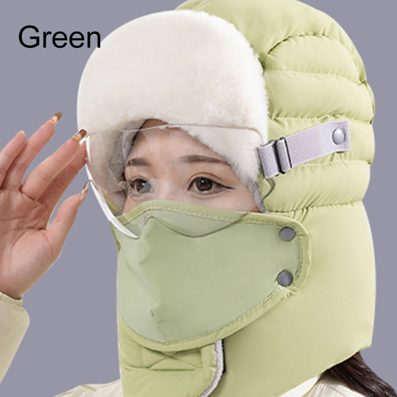 Bonnet chaud et coupe-vent pour femmes avec masque facial