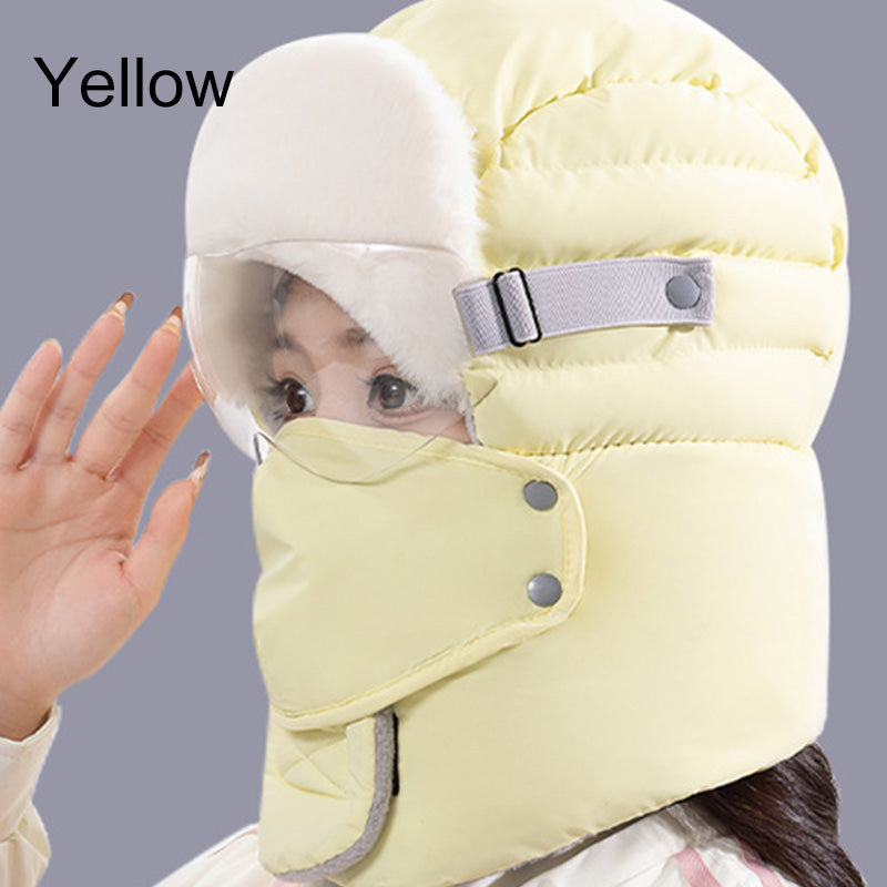 Bonnet chaud et coupe-vent pour femmes avec masque facial