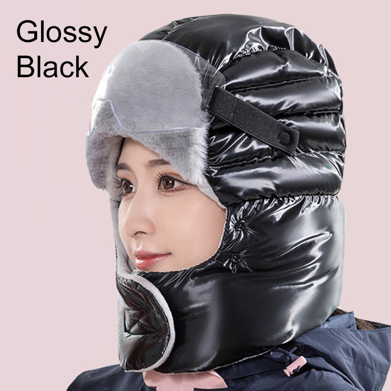 Bonnet chaud et coupe-vent pour femmes avec masque facial