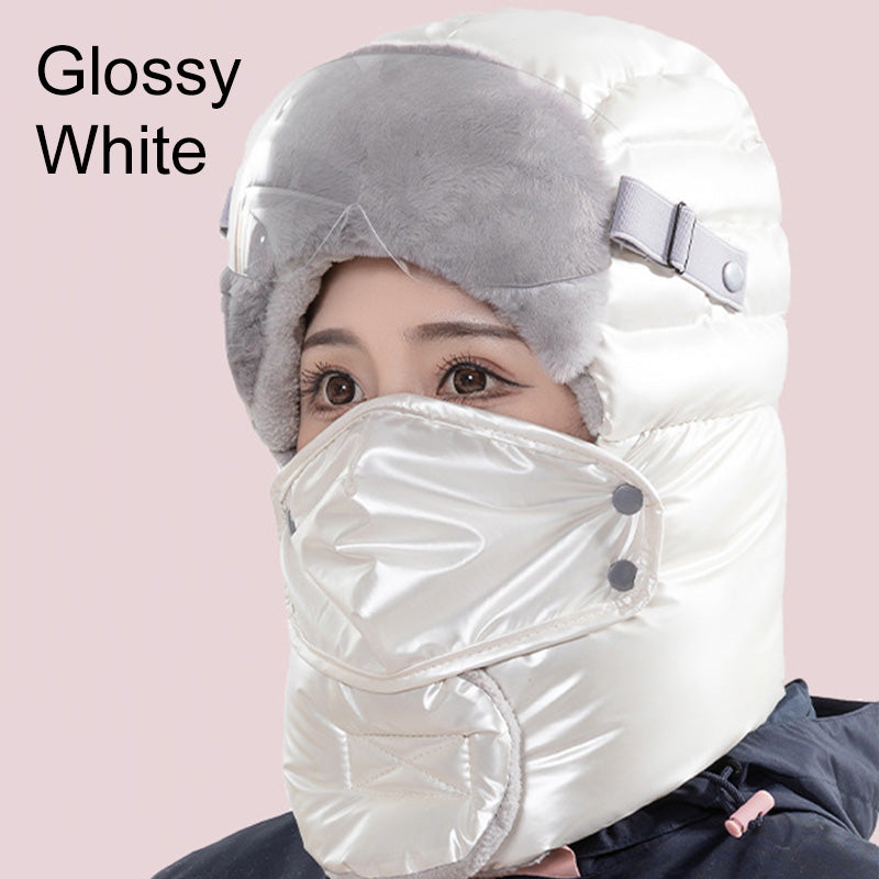 Bonnet chaud et coupe-vent pour femmes avec masque facial
