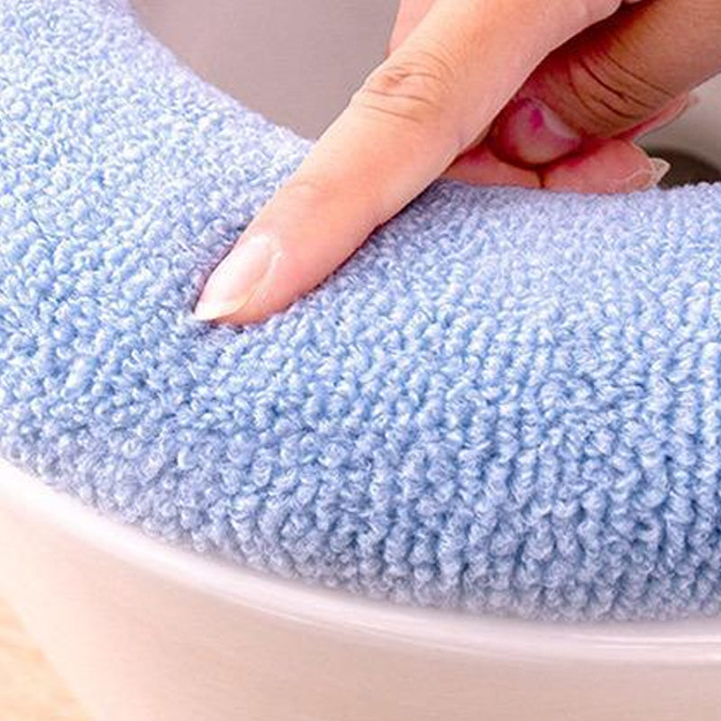 Housse de Siège de Toilette Tricotée Douce, Chaude, Universelle et Lavable avec Poignée