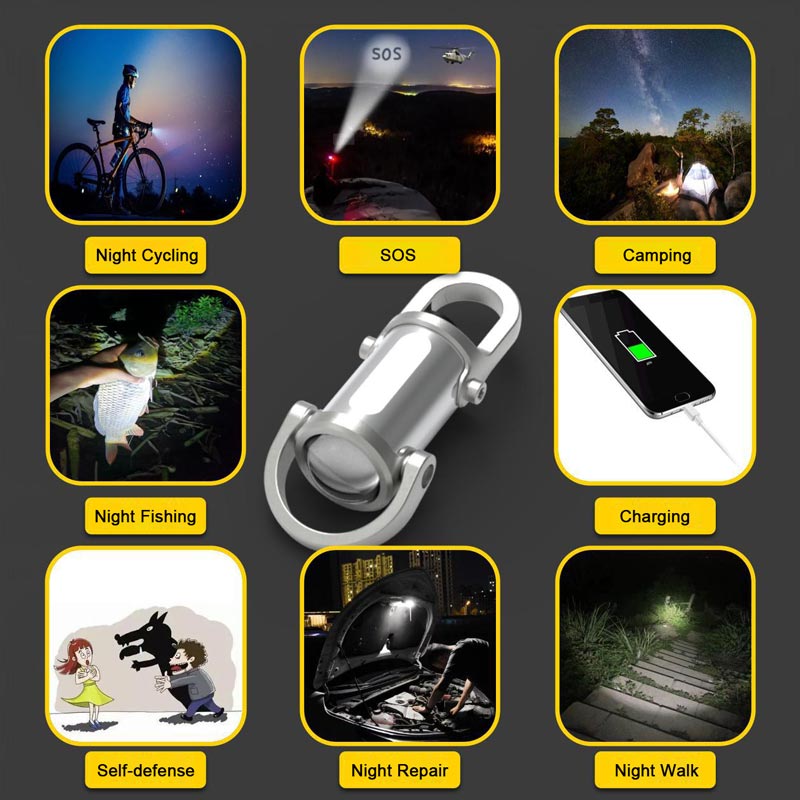 🔥 Vente chaude 50% de réduction 🔥 1200lm super lumineux Mini porte - clés lampe de poche étanche