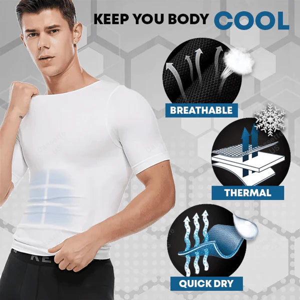 T-shirt amincissant avec technologie rafraîchissante pour hommes