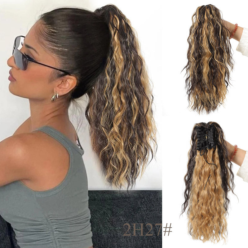 ⏳Réduction limitée de 50%🎁18 Inch Curly Wavy Frizzy Hair Extension with Ponytail