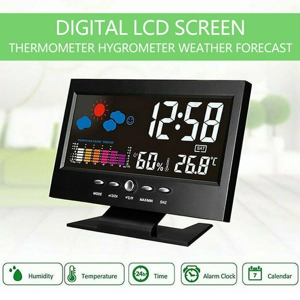 ✨⏰ Promotion du dernier jour 50% 🔥 Moniteur numérique de température et d'humidité à LED prévisions météo compteur à LED réveil